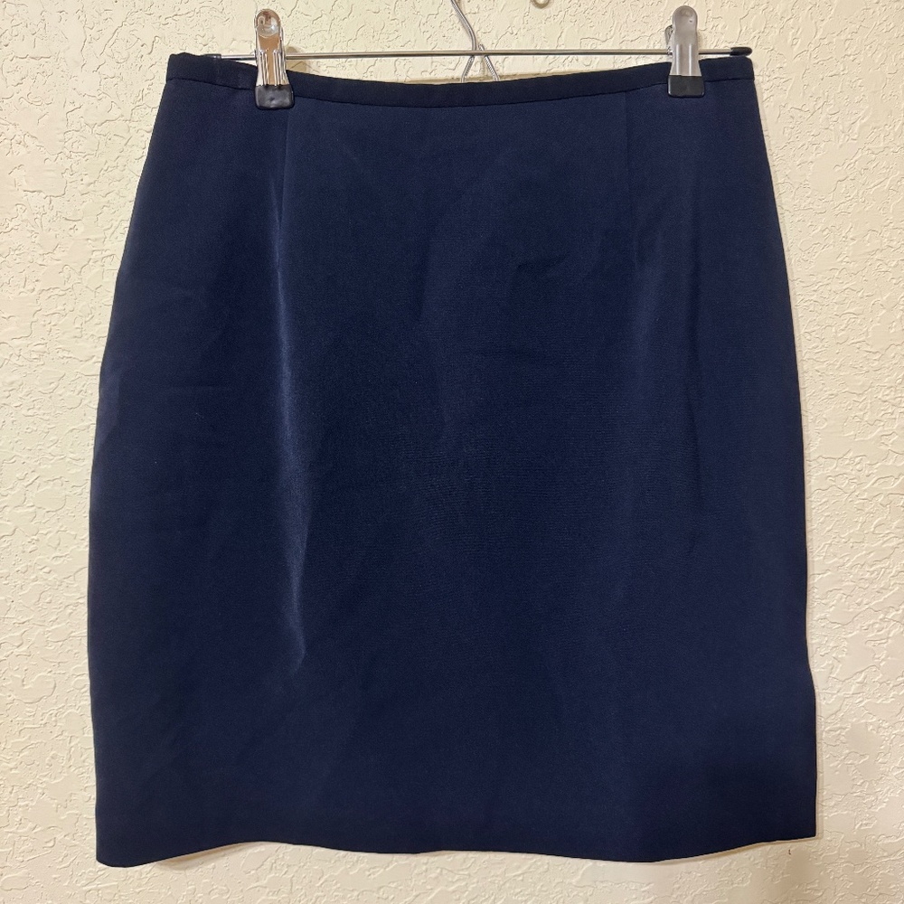 Vintage Michele Suit Skirt Size 8 Separate Navy Blue  Pencil Skirt